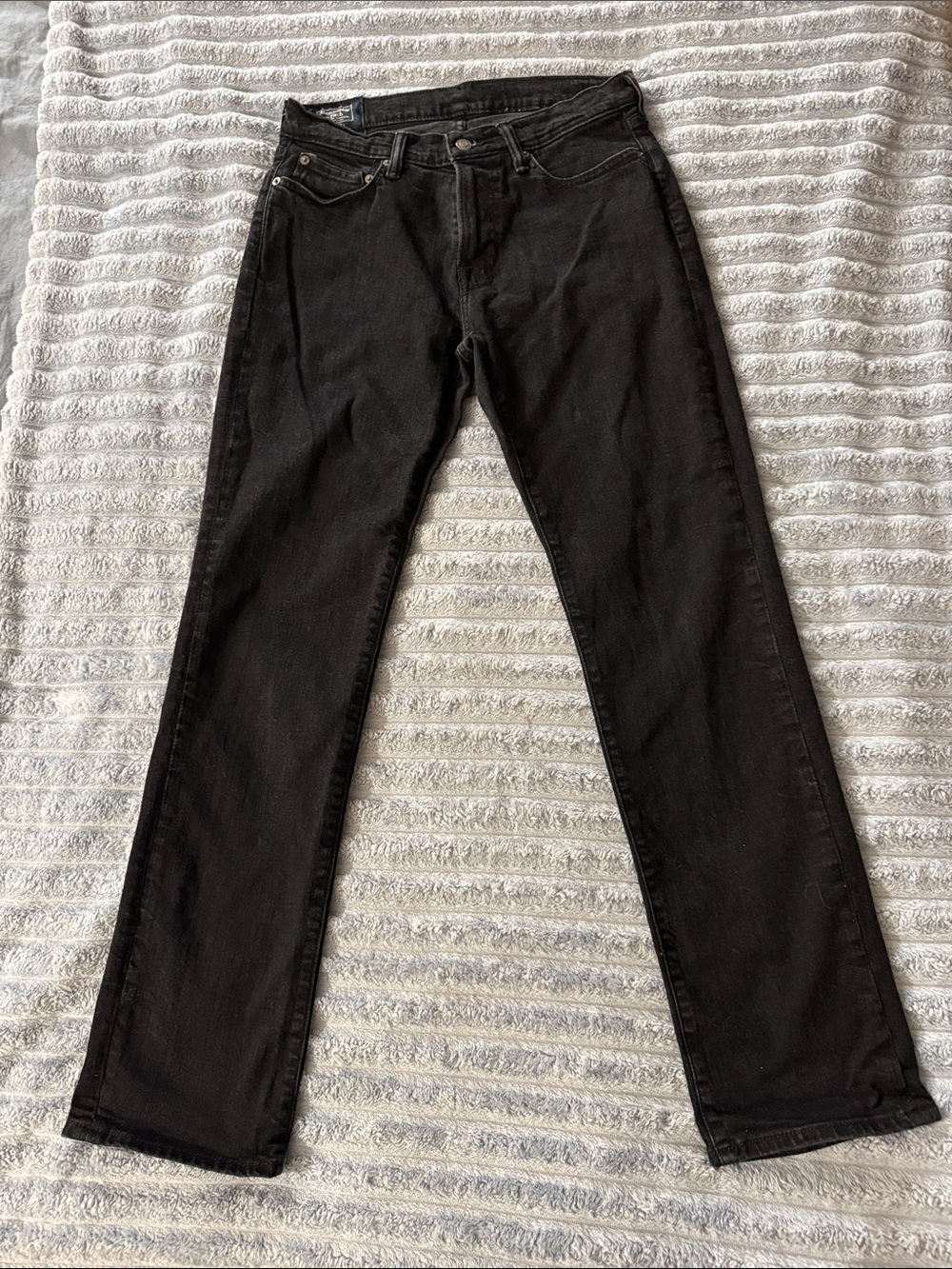 Abercrombie & Fitch Black Kennan Straight Stretch Jeans Men's Classic Denim
